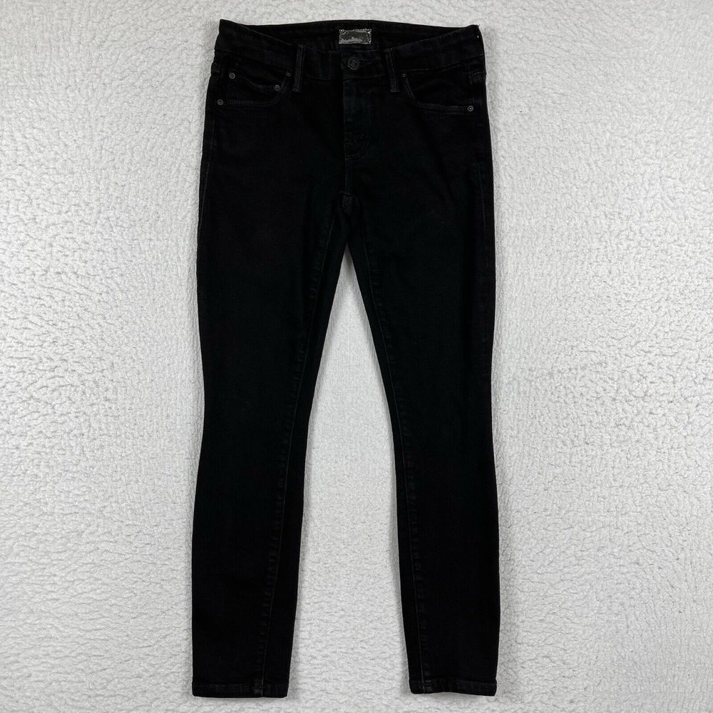 Mother Jeans Womens 25 Black Denim The Looker Skinny Ankle USA Stretch Western‎